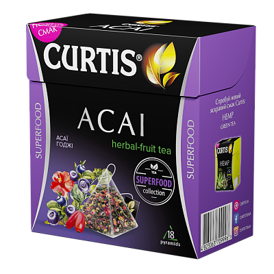 Чай Curtis "Acai Fruit Tea" з суперфудами, 18 пірамідок