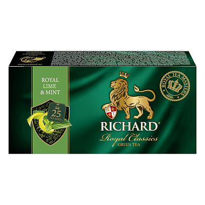 Чай Richard "Royal Lime&Mint" зелений с мятой и цедрой лимона 25 пакетиків