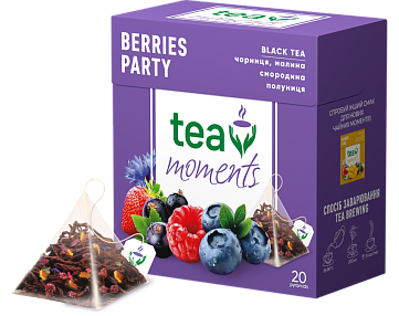 Чай Tea Moments "Berries Party" чорний зі смаком лісових ягід, 20 пірамідок