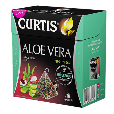 Чай Curtis "Aloe Vera Green Tea" з суперфудами, 18 пірамідок