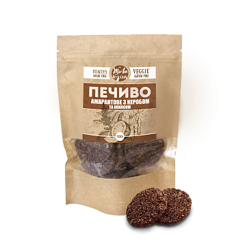 Печиво без цукру Жива Кухня "Амарантове з керобом та кокосом", 100 г